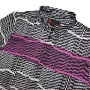 Jamie Sadock Polo Golf Shirt Mens XL Short Sleeve Black White Pink Polyester‎